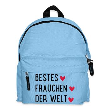 Bestes Frauchen der Welt - Kinder Rucksack - Hellblau - Vorne