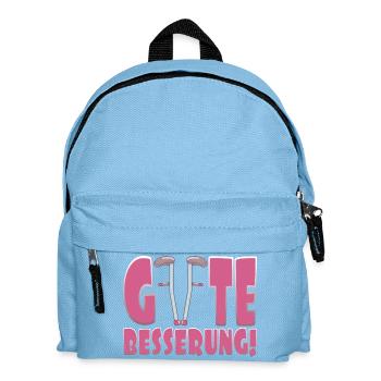 Gute Besserung Krücken Gehhilfen KRANK GENESUNG - Kinder Rucksack - Hellblau - Vorne