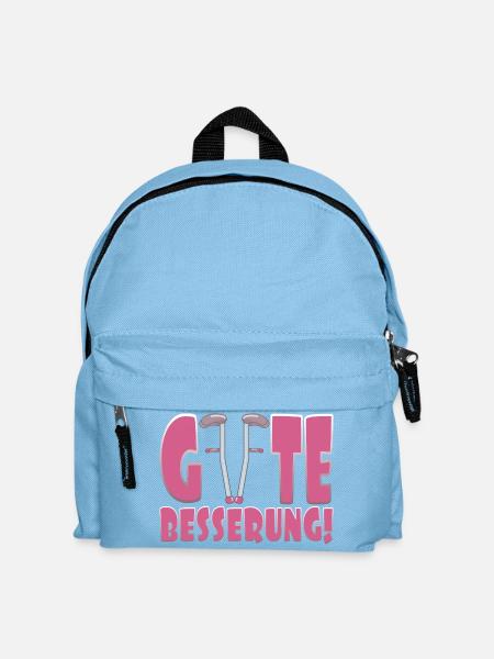 Gute Besserung Krücken Gehhilfen KRANK GENESUNG - Kinder Rucksack - Hellblau