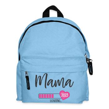 Mama Loading 2023 Heart Girl Pink Expectant Mom - Kids' Backpack - light blue - Front