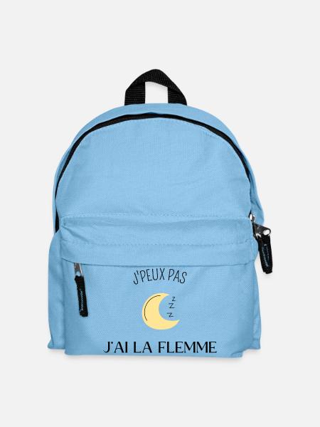 Je peux pas jai la flemme - Sac à dos Enfant - bleu clair