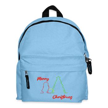 Santa peeing, Merry Christmas, Weihnachten, bunt - Kinder Rucksack - Hellblau - Vorne