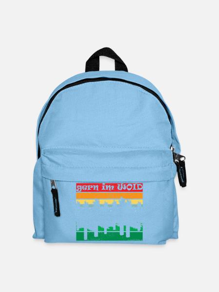 gern im Woid - gerne im Wald, Natur, Dialekt - Kinder Rucksack - Hellblau