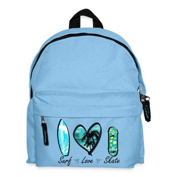 surf love skate wave heart - Kids' Backpack - light blue - Front
