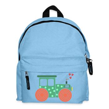Kraftfahrzeug Ackerbau Herz Traktor Biobauer Feld - Kinder Rucksack - Hellblau - Vorne