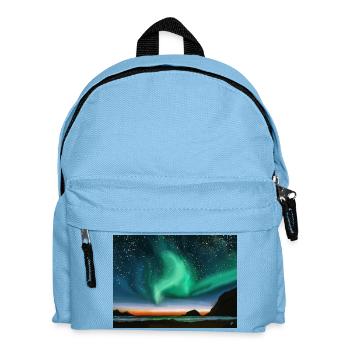 Aurores boréales - peinture à l’huile - Sac à dos Enfant - bleu clair - Devant