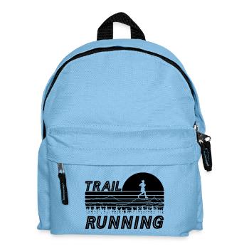 Trail Running im Sonnenuntergang mit Bergen und Wa - Kinder Rucksack - Hellblau - Vorne