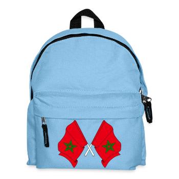 Deux drapeaux du Maroc croisés - Sac à dos Enfant - bleu clair - Devant