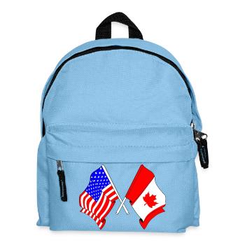 Drapeau des États-Unis et drapeau du Canada - Sac à dos Enfant - bleu clair - Devant
