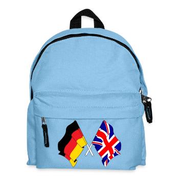 Flag of Germany and flag of England - Kids' Backpack - light blue - Front