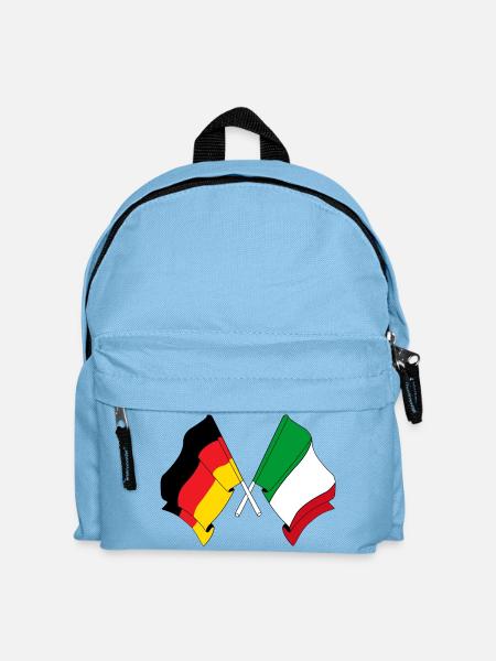 Flagge von Deutschland und Flagge Italien - Kinder Rucksack - Hellblau