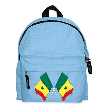 Deux drapeaux croisés par le Sénégal - Sac à dos Enfant - bleu clair - Devant