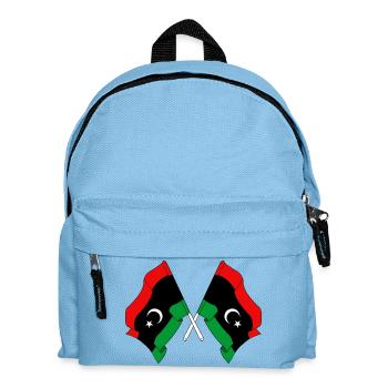 Deux drapeaux Libye - Sac à dos Enfant - bleu clair - Devant
