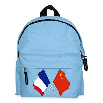 Drapeau de la France et drapeau de la Chine - Sac à dos Enfant - bleu clair - Devant