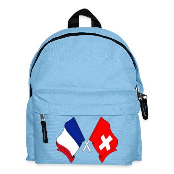 Drapeau de la France et drapeau de la Suisse - Sac à dos Enfant - bleu clair - Devant