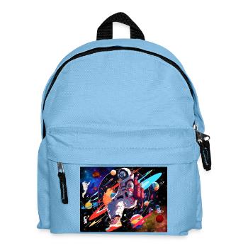 Astronaut und Weltraum - Kinder Rucksack - Hellblau - Vorne