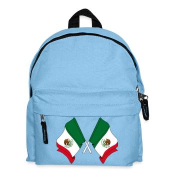 Two flags crossed of Mexico - Kids' Backpack - light blue - Front