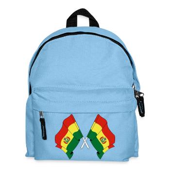Deux drapeaux croisés depuis la Bolivie - Sac à dos Enfant - bleu clair - Devant