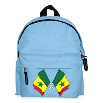 Deux drapeaux croisés du Sénégal - Sac à dos Enfant - bleu clair - Devant