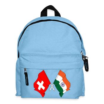 Flag of Switzerland and flag India - Kids' Backpack - light blue - Front
