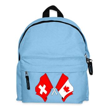 Drapeau de la Suisse et drapeau du Canada - Sac à dos Enfant - bleu clair - Devant
