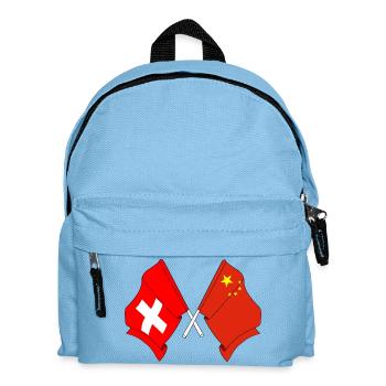 Drapeau de la Suisse et drapeau de la Chine - Sac à dos Enfant - bleu clair - Devant