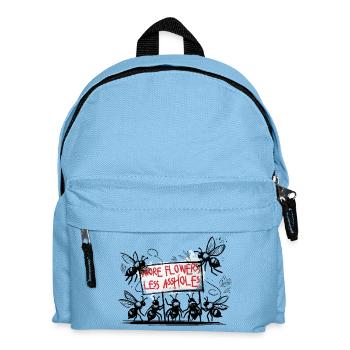 save the bees natur spruch illustration blumen - Kinder Rucksack - Hellblau - Vorne