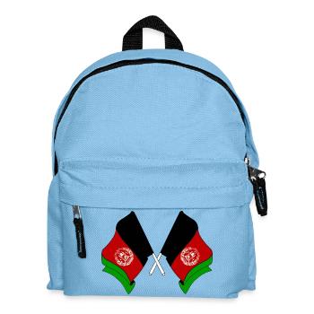 Two flags crossed of Afghanistan - Kids' Backpack - light blue - Front