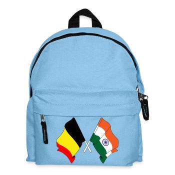 Flag Belgium, flag India - Kids' Backpack - light blue - Front