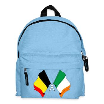 Flagge Belgien, Flagge Irland - Kinder Rucksack - Hellblau - Vorne