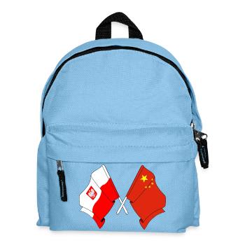 Drapeau de la Pologne, drapeau de la Chine - Sac à dos Enfant - bleu clair - Devant