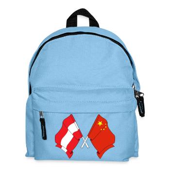 Flagge Österreich, Flagge China - Kinder Rucksack - Hellblau - Vorne