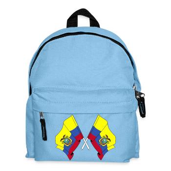 Flaggen querten Ecuador - Kinder Rucksack - Hellblau - Vorne