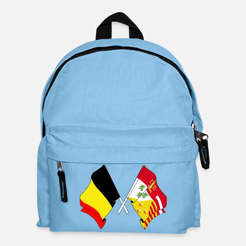 Flagge Belgiens, Flagge Lüttich - Kinder Rucksack - Hellblau