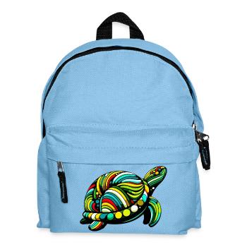 Schildkröte - Kinder Rucksack - Hellblau - Vorne