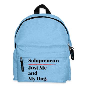 Solopreneur: Nur ich und mein Hund [Schwarz] - Kinder Rucksack - Hellblau - Vorne