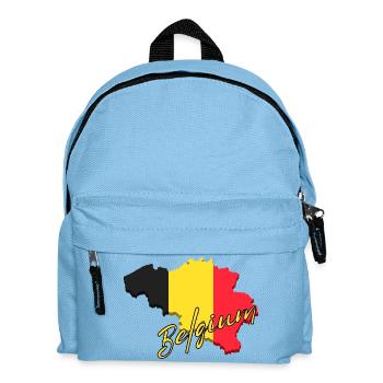 Flag of Belgium, map flag of Belgium - Kids' Backpack - light blue - Front