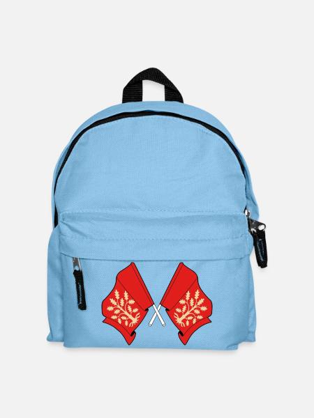 Gekreuzte Fahnen von Agder Symbolisches Design - Kinder Rucksack - Hellblau