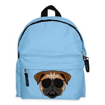 Bulldog in sunglasses - Kinder Rucksack - Hellblau - Vorne