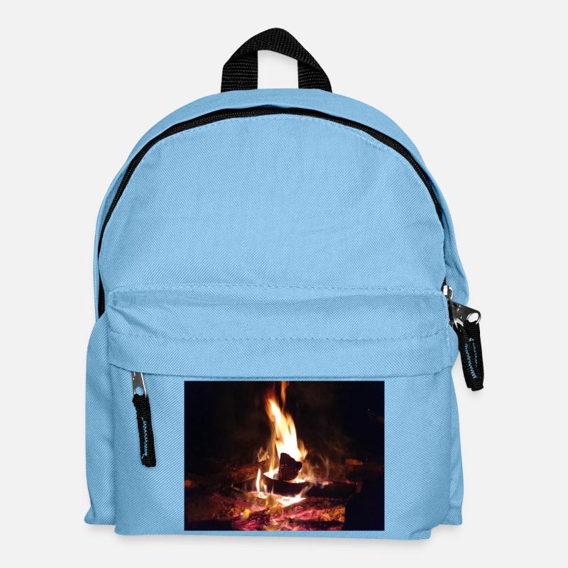 Lagerfeuer Abendteuer - Kinder Rucksack - Hellblau