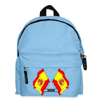Gekreuzte spanische Flaggen mit SPANIEN - Kinder Rucksack - Hellblau - Vorne