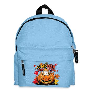Katzen Halloween Kürbis Design - Kinder Rucksack - Hellblau - Vorne