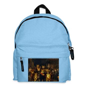 Feline characters in a baroque setting - Kids' Backpack - light blue - Front