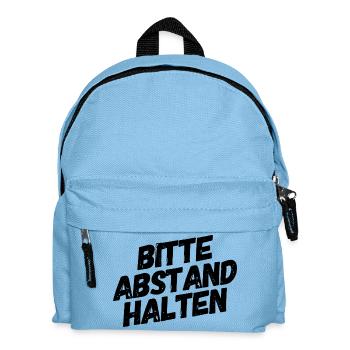 Bitte Abstand Halten Corona Krise Hinweis - Kinder Rucksack - Hellblau - Vorne