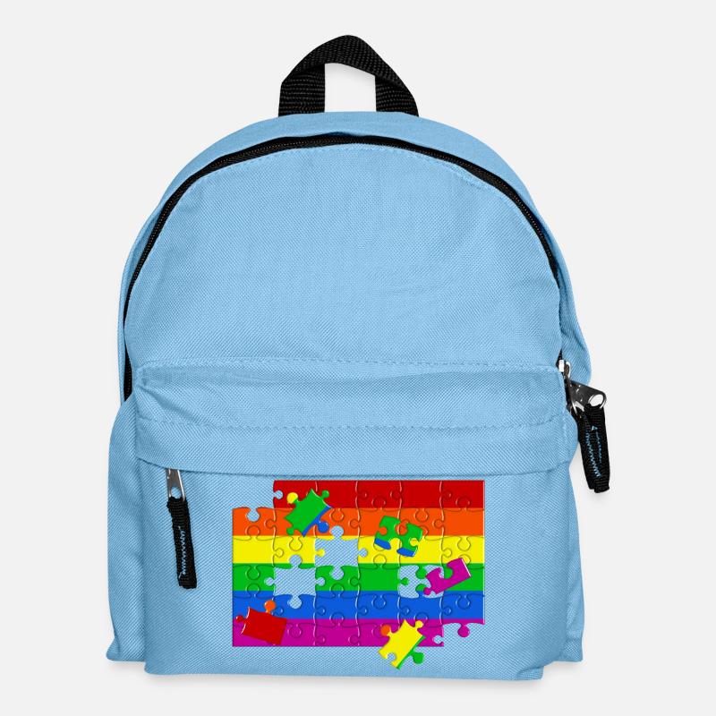 LGTBQ+ Flaggen-Puzzle - Kinder Rucksack - Hellblau