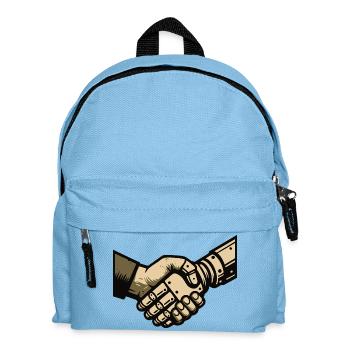 Poignée de main entre l’homme et la machine - Sac à dos Enfant - bleu clair - Devant