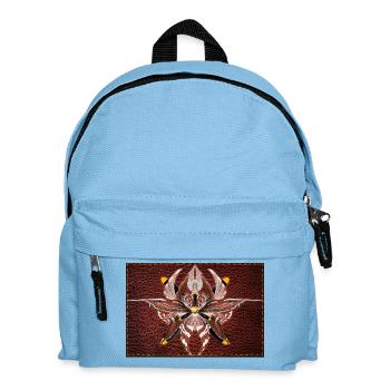 Feuerflügel Mandala auf Lederoptik - Kinder Rucksack - Hellblau - Vorne