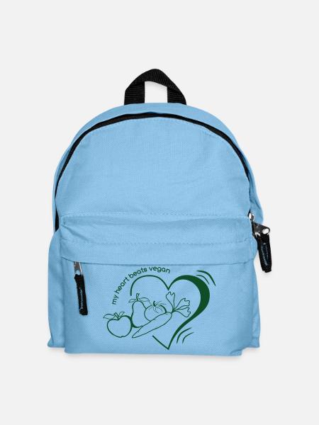 my_heart_beats_vegan - Kinder Rucksack - Hellblau