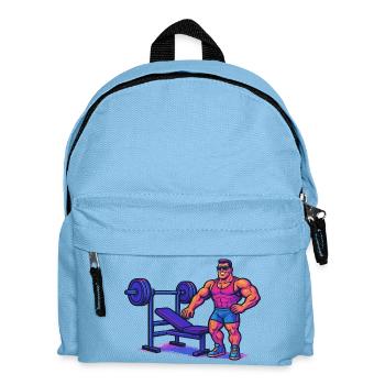 Bodybuilder Gym Comic - Kinder Rucksack - Hellblau - Vorne