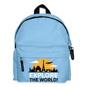 TOURISTS Explore the World Silhouette - Kids' Backpack - light blue - Front